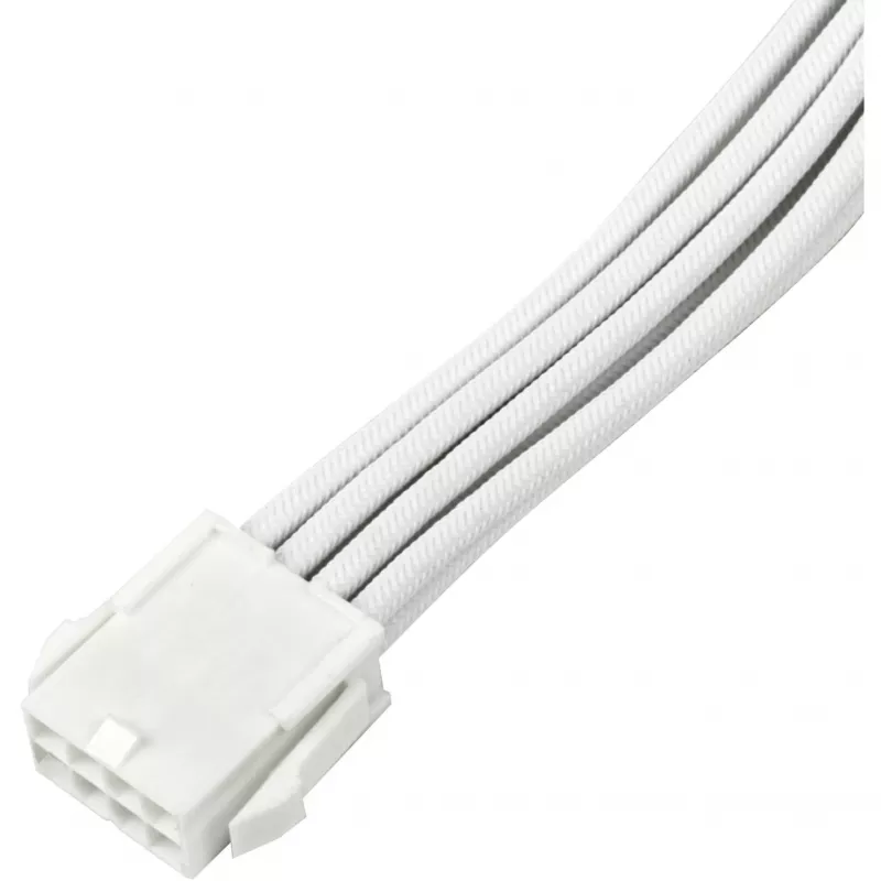 Prailginimo laidas maitinimo šaltiniui SILVERSTONE PCIe 8 kontaktų SST-PP07E-PCI8W-V2 30 cm baltas