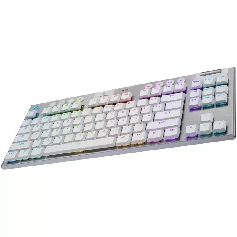 Belaidė mechaninė žaidimų klaviatūra Logitech G G915 X LIGHTSPEED TKL (balta, be skaičių bloko)