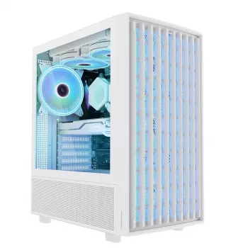 MODECOM BREEZE ARGB Flow MIDI kompiuterio korpusas, ATX, USB 3.0 ×2 + USB-C, baltos spalvos