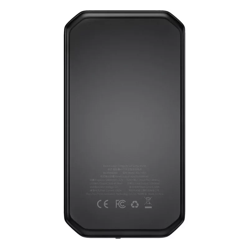 Baseus BS-CH001 – užvedimo įrenginys, booster 10000 mAh 12V (1000 A / 500 A) + krokodilo gnybtai (juodi)