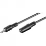 Wentronic Goobay 3,5 mm lizdo ilginimo laidas, juodas, 2 m - 3,5 mm kištukas (3 kontaktai, stereo) > 3,5 mm lizdas (3 kontaktai, stereo) (50431)