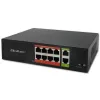 Tinklo jungiklis QOLTEC FAST Ethernet PoE 8xRJ45 su 2xRJ45 uplink (model 52290)