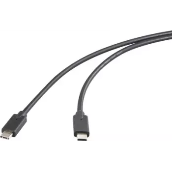 Renkforce USB-C – Display kabelis USB 3.2 Gen2x2, kištukas, 50 cm, juodas, TPE apvalkalas (RF-5501100)
