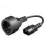 Microconnect PE130075 maitinimo laidas juodas 0,23 m C14 jungtimi