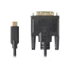 Video kabelio adapteris LANBERG CA-CMDV-10CU-0030-BK, USB Type-C į DVI-D, 3 m, juodas