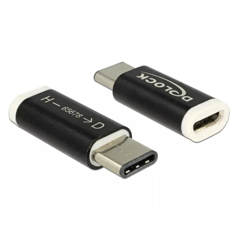 Delock USB-C (vyriškas) į Micro-USB B (moterišką) adapteris, USB 3.1, juodas (65678)