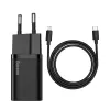 Baseus Super Si Greitasis Įkroviklis 1C 20W su USB-C į Lightning laidu 1m (juodas)