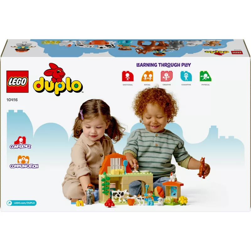 Konstruktorius LEGO DUPLO Ūkio gyvūnų priežiūros rinkinys 10416 – 74 detalės, 2 figūrėlės, nuo 2 metų
