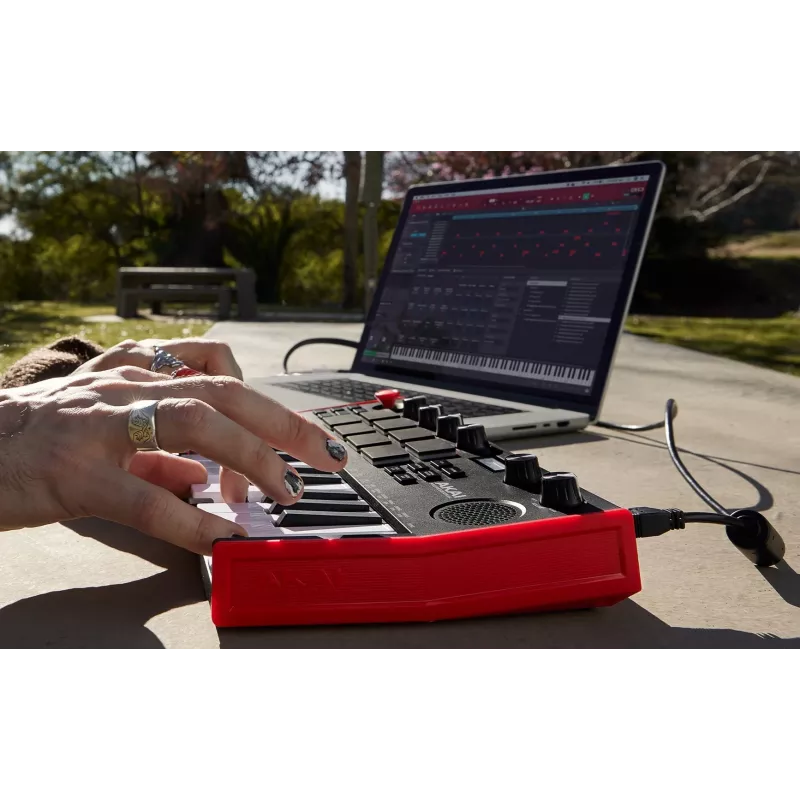 MIDI klaviatūra Akai MPK Mini Play Mk3 25 klavišų USB juoda raudona