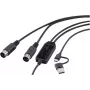 Renkforce RF-6439636 USB, MIDI adapteris [2x DIN kištukas 5 pol. – 1x USB-C®, USB-A] juodas 2 m (RF-6439636)