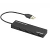 USB šakotuvas Tellur Basic 4 prievadų USB 2.0 – juodas, 4× USB-A
