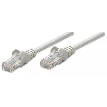 Intellinet tinklo jungiamasis kabelis Cat5e, 5 m, pilkas, CCA, U/UTP, PVC, RJ45, auksuoti kontaktai, su apsauga nuo užkabinimo, su gaubtuku, viso gyvenimo garantija