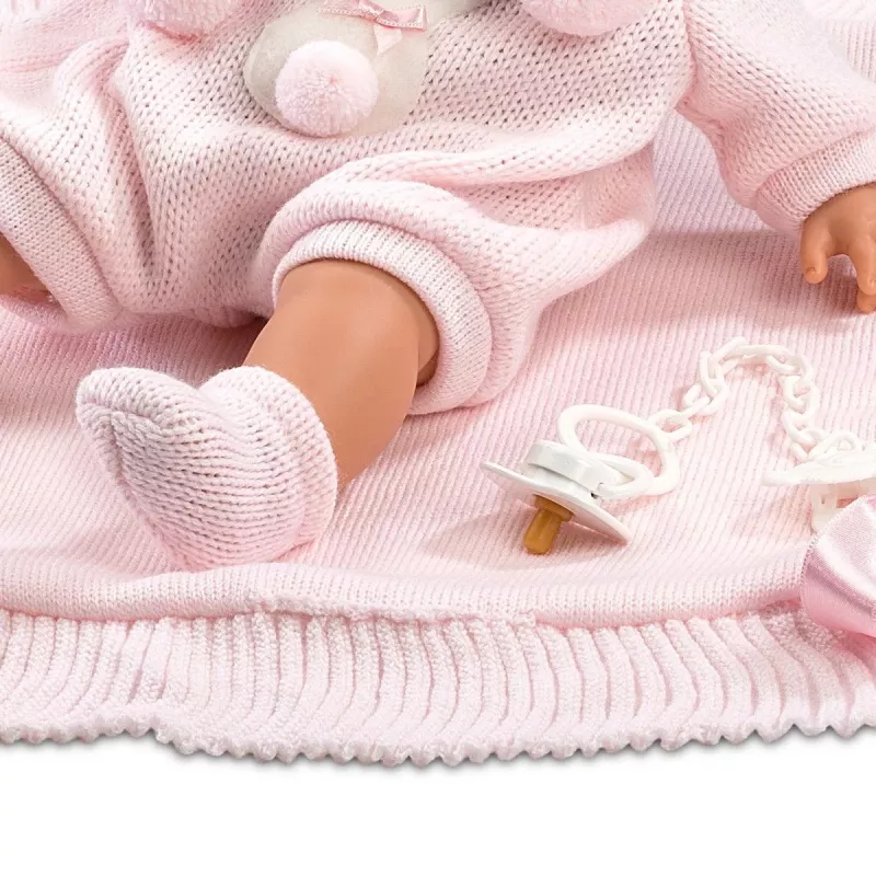 Llorens verkianti lėlė Iš rožių pagaminta 38938, 38 cm tikroviškas kūdikis