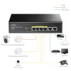 Tinklo jungiklis Cudy FS1006P Fast Ethernet 6 prievadų (4 PoE, 1 PoE+) 10/100 Mbps, 1,2 Gbit/s pralaidumas, metalinis korpusas, montavimas ant stovo/sienos
