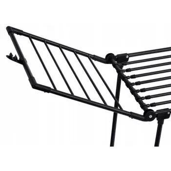 Drabužių džiovintuvas PROMIS MONZA ištiesiamas juodas - sulankstomi laisvai stovintys bėgeliai, H1160mm P2600mm G6000mm
