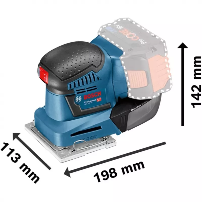 Bosch GSS 18V-10 Professional belaidis orbitinis šlifuoklis