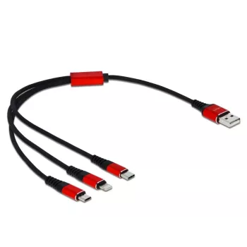 Delock 3 viename USB įkrovimo laidas 30 cm