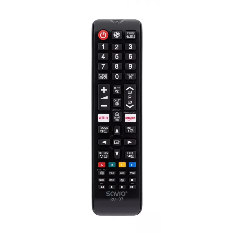 SAVIO nuotolinio valdymo pultas RC-07 Samsung televizoriams, IR belaidis, juodas, mygtukinis