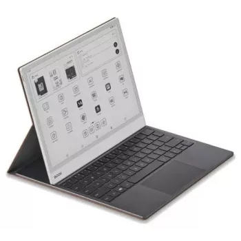 Klaviatūrinis dėklas Onyx Boox Note Max ir Tab X C – rudas apsauginis folijo su integruota klaviatūra