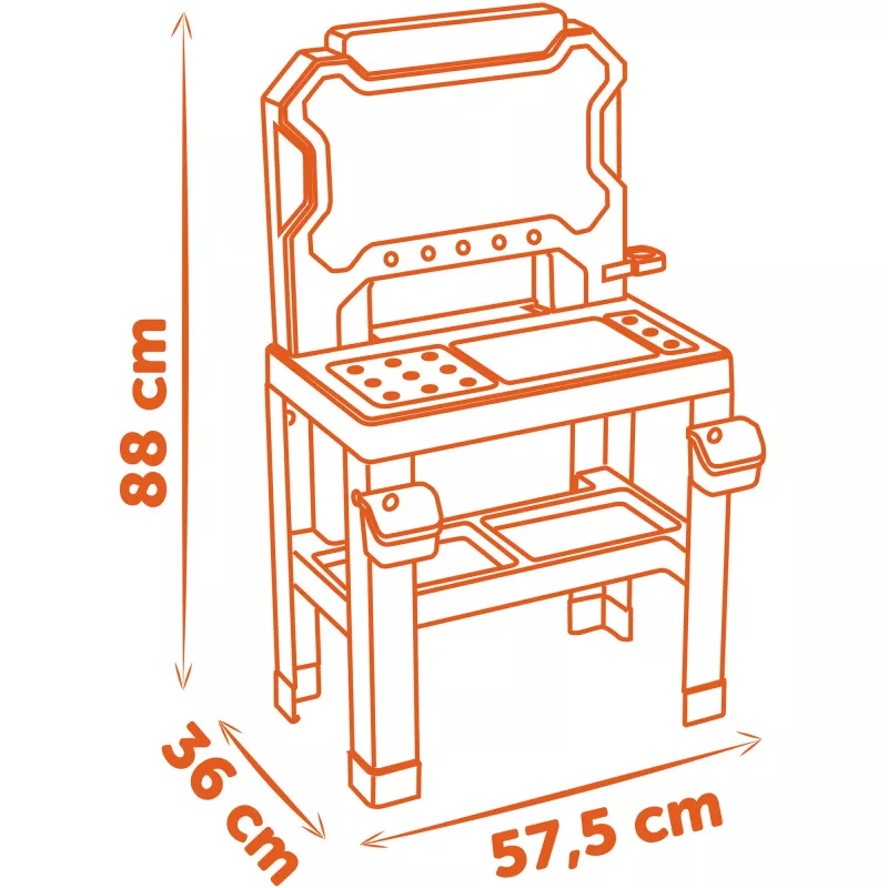 Vaikiškas žaidimų darbastalis SMOBY Black & Decker Model 2025 su įrankiais ir priedais