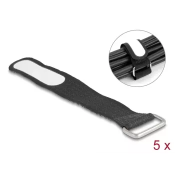 Kabelių rišimo dirželis DeLOCK 19603 Velcro juodas 127x20mm 5vnt.
