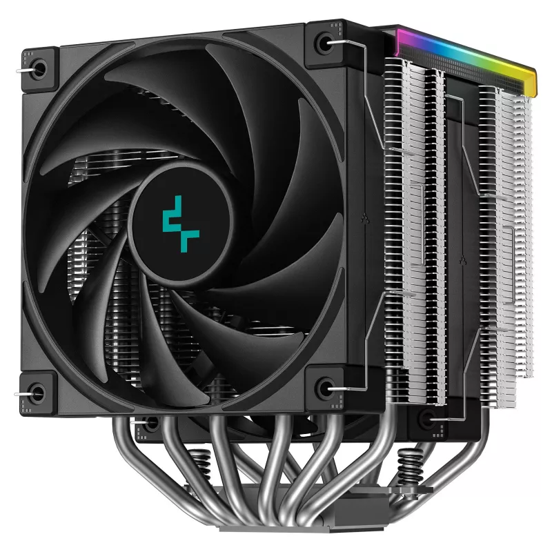Oro procesoriaus aušintuvas DeepCool AK620 Digital SE, dvigubas bokštas, 6x Ø6 mm šilumos vamzdeliai, 2x 120 mm PWM ventiliatoriai, RGB, aukštis 161 mm