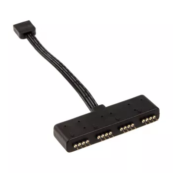 Akasa AK-CBLD02-10BK RGB LED šakotuvo kabelis, 4 kontaktų, 10 cm, juodas