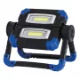 Statybinis prožektorius RealPower 463617, LED 10 W, 2 lemputės, baterija AA, IPX2, juodas
