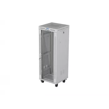 LANBERG 19 colių 32U stovimas serverio spintos stovas 600×600 mm pilkas su perforuotomis durelėmis ir LCD (Flat Pack)