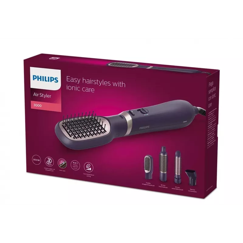 Philips 3000 serijos BHA313/00 karšto oro šepetys šiltai juodas 800 W 1,8 m