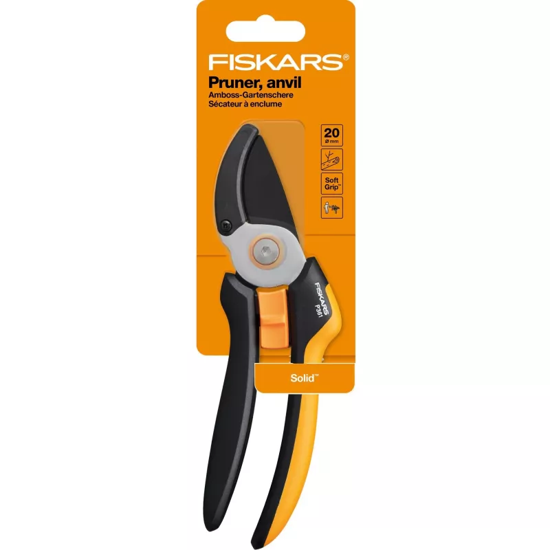 Fiskars Solid L P361 genėjimo žirklės Priekalas Juoda, Oranžinė