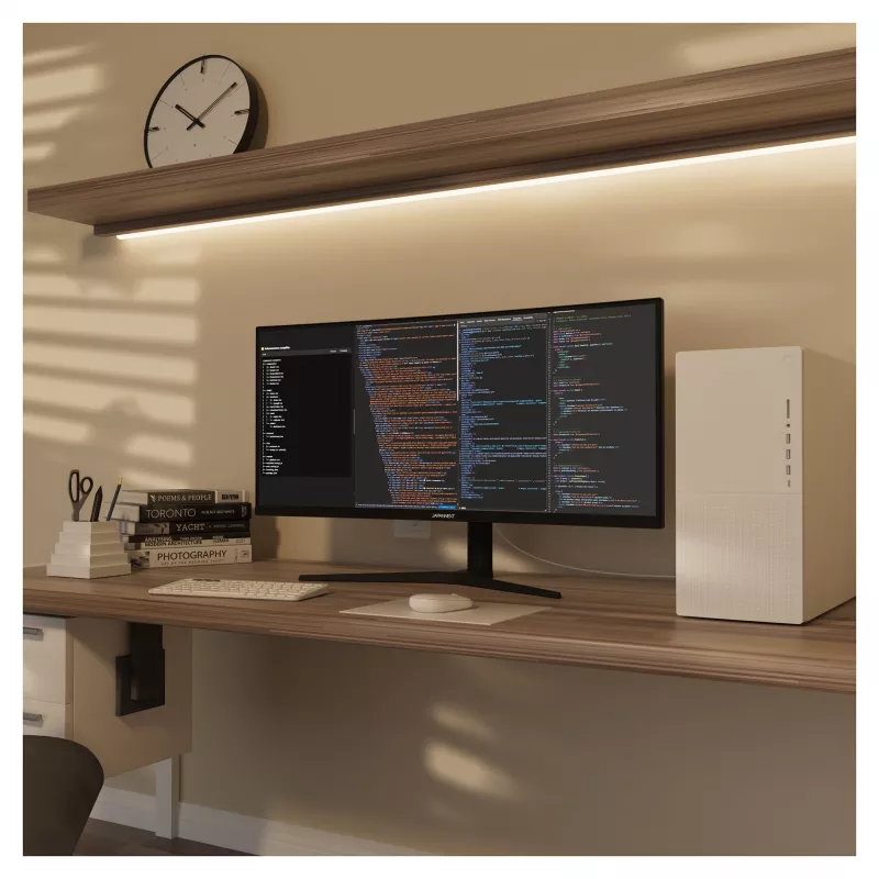 JAPANNEXT JN-IPS340UWQHD60C-C65W-HS 86,4 cm lenktas UWQHD monitorius