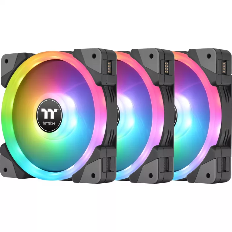 Thermaltake SWAFAN EX12 RGB korpuso aušinimo ventiliatorius TT Premium Edition CL-F143-PL12SW-A, 120 mm, atvirkštinės mentelės, 3 vnt., juodas