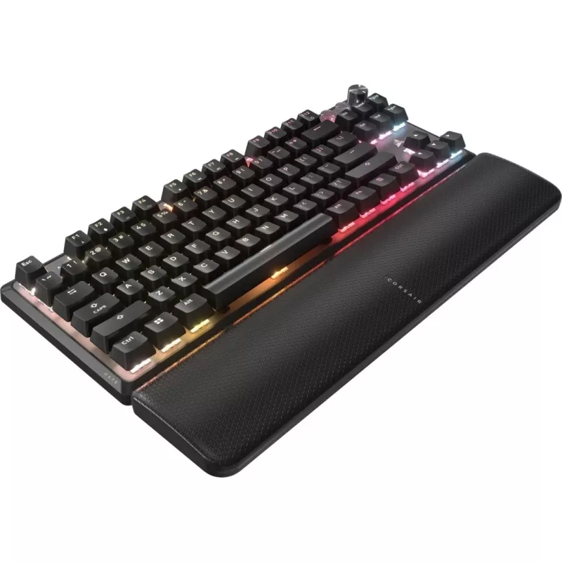 Mechaninė klaviatūra be skaičių bloko CORSAIR K70 PRO TKL — RGB foninis apšvietimas, kompaktiškas išdėstymas