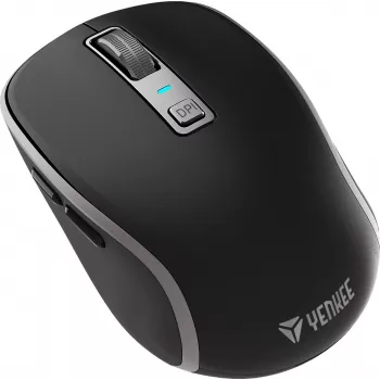 Belaidė pelė su dvigubu WiFi+Bluetooth ryšiu, įkraunama baterija, 5 mygtukai – Yenkee YMS 2085BK NOBLE
