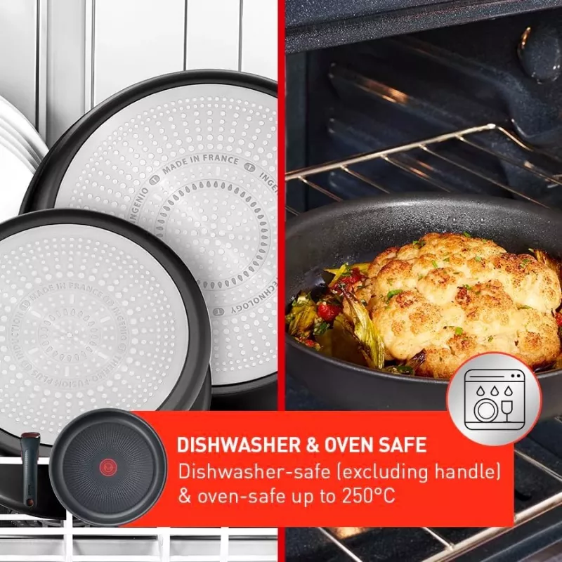 TEFAL Ingenio Ultimate puodų rinkinys, 4 vnt. | L7649453 | 16/18/20 cm | Aliuminis | Juoda