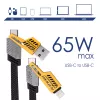 Akyga AK-USB-57 4-in-1 pintas kabelis USB-A/USB-C – USB-C/Lightning, USB 2.0, 65 W, 1 m, pilkas
