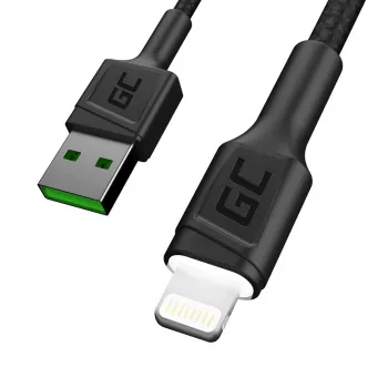 Laidas Lightning – USB-A Green Cell KABGC12, 2 m, juodas