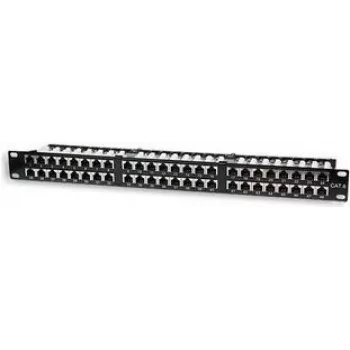 Intellinet Patch Panel, Cat5e, FTP, 48 prievadų, 1U, ekranuotas, 90° viršutinio įvedimo gnybtų blokai, juodas