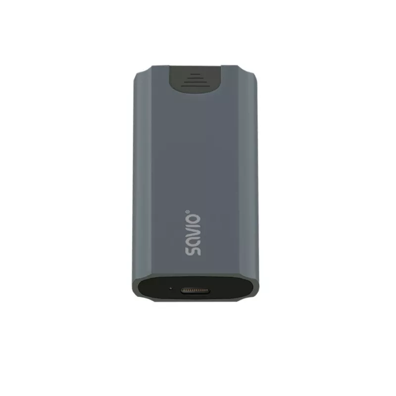 Išorinis M.2 SSD dėklas SAVIO AK-67 Pilka, USB 10 Gbit/s, vienam M.2 diskui