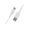 Laidas PVC USB-C į USB-A 15 cm Baltas