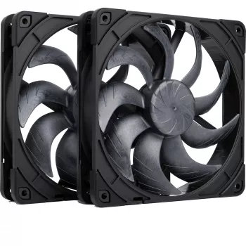 Noctua NF-A14x25 G2 PWM Sx2-PP chromax.black 140mm dviejų ventiliatorių rinkinys