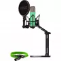 Mikrofonas RODE NT1 Signature su XLR kabeliu ir stalo stovu, šviesiai žalias, rinkinys