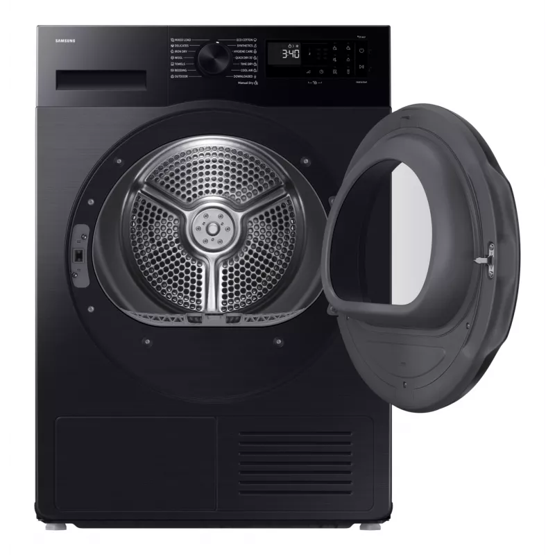 Samsung džiovintuvas DV90DG52A0ABLE, juodas, SpaceMax, Higiene care, 9 kg, A+++, šilumos siurblys