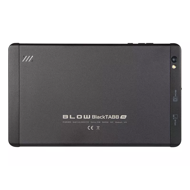 Planšetinis kompiuteris BLOW BlackTAB8 8 colių 4G LTE, 3GB RAM, 32GB eMCP, Android 14, IPS 1200×1920, MicroSD