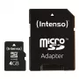 INTENSO atminties kortelė MICRO SDHC 4GB C10 su adapteriu 3413450
