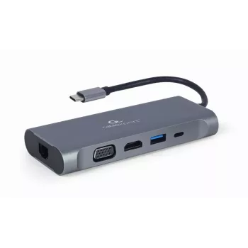 Gembird A-CM-COMBO7-01 nešiojamojo kompiuterio dokas / prievadų replikatorius USB 3.2 Gen 1 (3.1 Gen 1) Type-A Pilka