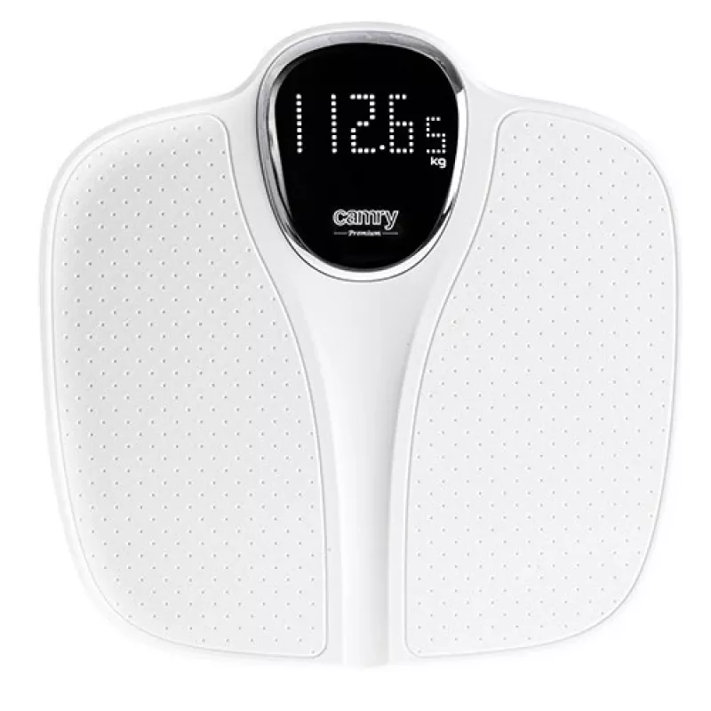 Svarstyklės vonios Camry CR 8171w – skaitmeninės, 180 kg, 50 g tikslumas, KMI matavimas, balta
