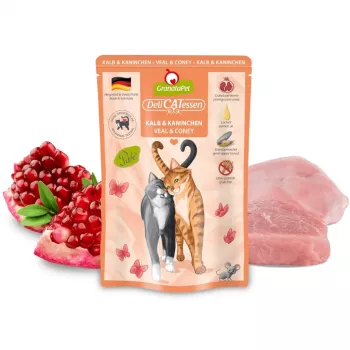 Šlapias kačių maistas Fox4Pets DeliCATessen su veršiena ir triušiu 85 g maišelis, pilnavertis pašaras, be glitimo ir sojos