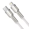 USB-C į Lightning laidas Baseus Cafule 1 m, 20 W, cinko korpusas, baltas